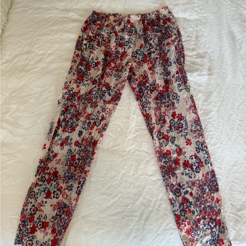 XiRENA Floral Print 100% Cotton Pant in Red and Blue